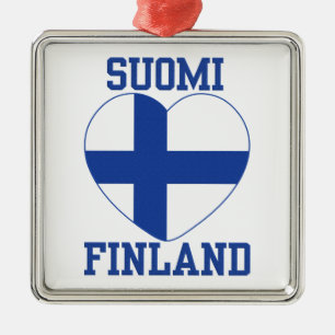 Ornement Carré Argenté SUOMI FINLAND ornament