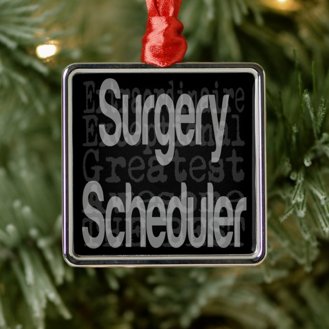 Ornement Carré Argenté Surgery scheduler (Arbre)