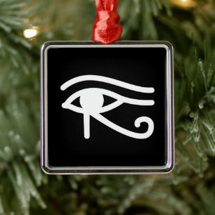 Ornement Carré Argenté Symbole de l'oeil égyptien de Horus