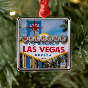 Ornement Carré Argenté SYMBOLE DES MOTS D'ACCUEIL À Las Vegas