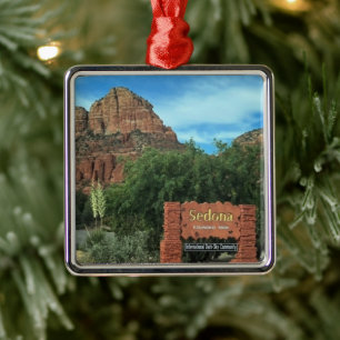Ornement Carré Argenté SYMBOLE Sedona Arizona