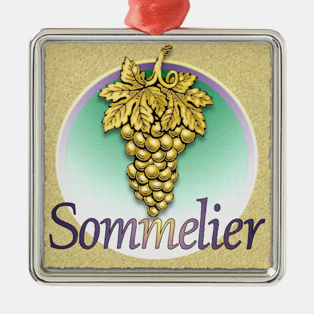 Ornement Carré Argenté Symbole sommelier (Devant)