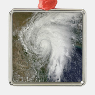Ornement Carré Argenté Tempête tropicale Hermine au-dessus du Texas