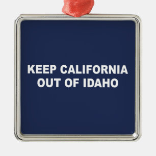 Ornement Carré Argenté Tenir La Californie Hors De L'Idaho