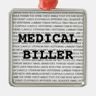 Ornement Carré Argenté Terminologie Médicale Médicale Biller Noël