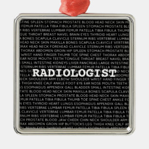 Ornement Carré Argenté Terminologie Médicale radiologiste Noël