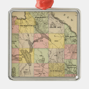 Ornement Carré Argenté Terres boisées 5 Carte Atlas
