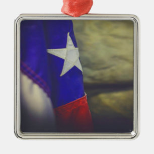 Ornement Carré Argenté Texas Drapeau Russe Lone Star Etat USA