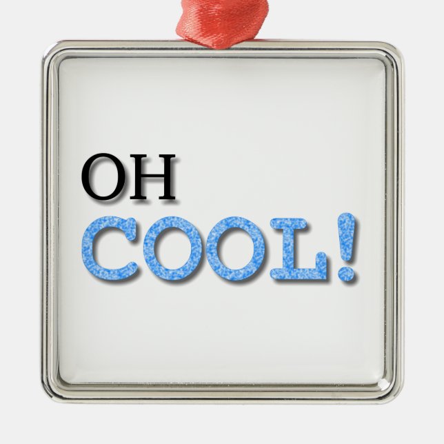 Ornement Carré Argenté Texte Cool (Devant)
