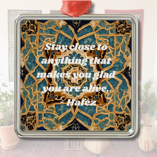 Ornement Carré Argenté Texte personnalisé Khatam Marquetry Cadeaux d'art