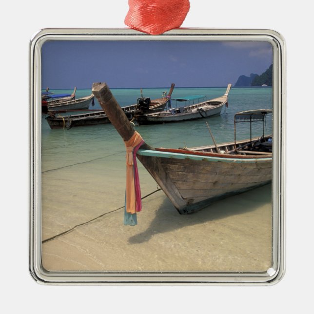 Ornement Carré Argenté Thaïlande, mer d'Andaman, île de Ko Phi Phi, (Devant)