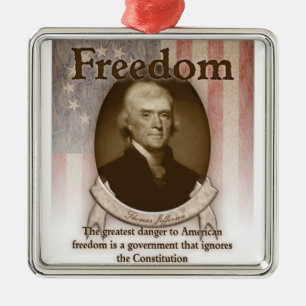 Ornement Carré Argenté Thomas Jefferson - liberté