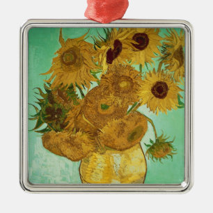 Ornement Carré Argenté Tournesols de Vincent van Gogh  , 1888
