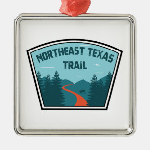 Ornement Carré Argenté Trail du nord-est du Texas