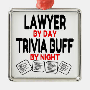 Ornement Carré Argenté Trivia Buff Lawyer