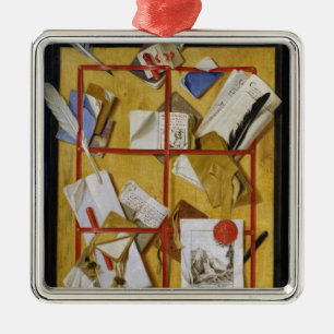 Ornement Carré Argenté Trompe - l ' oeil