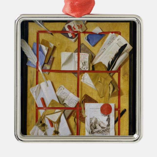 Ornement Carré Argenté Trompe - l ' oeil (Devant)