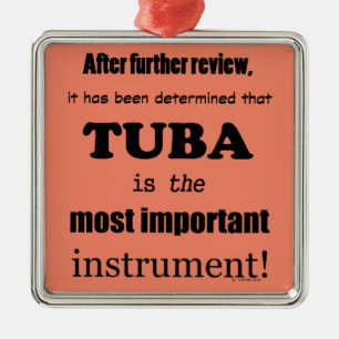 Ornement Carré Argenté Tuba Instrument le plus important