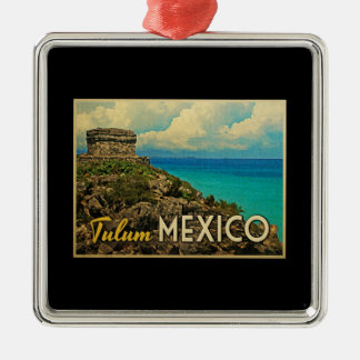 Ornement Carré Argenté Tulum Mexique