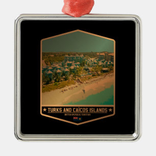 Ornement Carré Argenté Turks and Caicos Islands