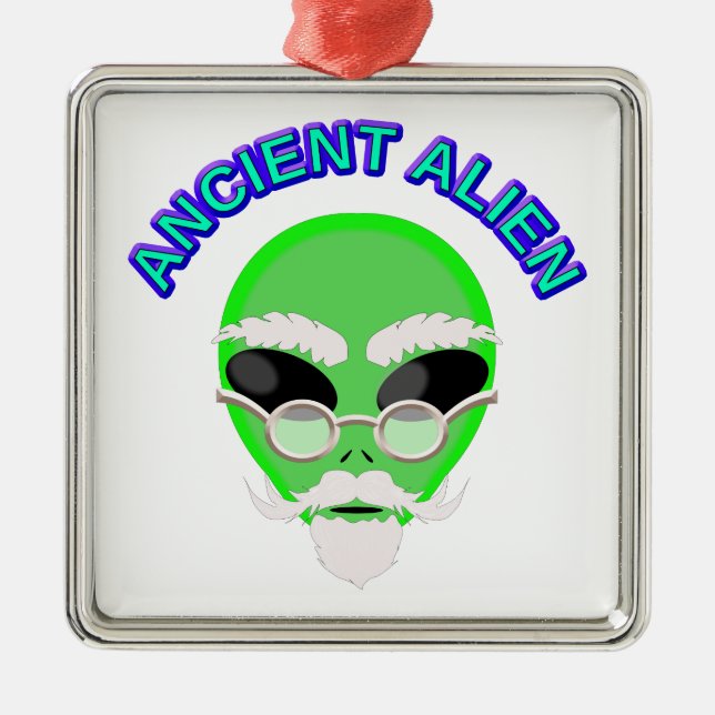 Ornement Carré Argenté Un Alien ancien (Devant)