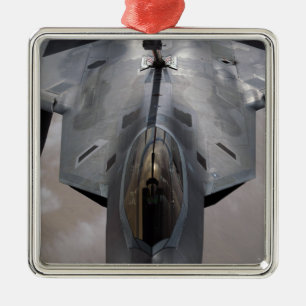 Ornement Carré Argenté Une Armée de l'Air d'USA F-22 Raptor est