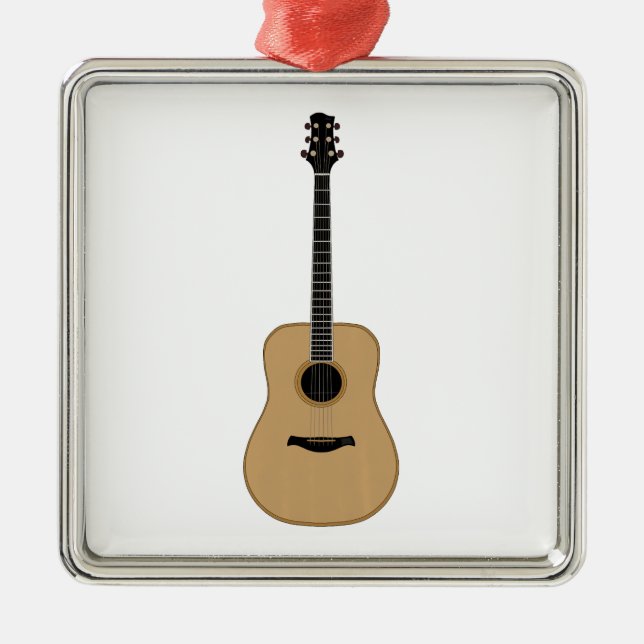 Ornement Carré Argenté Une jolie guitare (Devant)