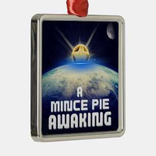 Ornement Carré Argenté Une Mince tarte qui se réveille