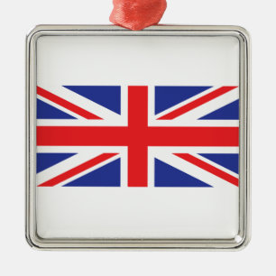 Ornement Carré Argenté United Kingdom /Union Jack Flag