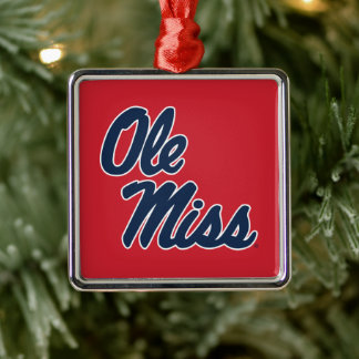 Ornement Carré Argenté Université du Mississippi | Ole Miss Script