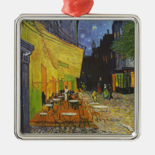 Ornement Carré Argenté Van Gogh Cafe Terrasse Post-impressionniste