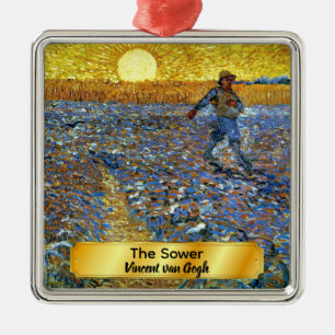 Ornement Carré Argenté Van Gogh - Le Sower