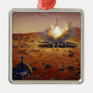 Ornement Carré Argenté Véhicule à ascension Mars