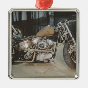Ornement Carré Argenté vélo de bobber