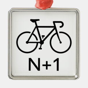 Ornement Carré Argenté Vélo N+1