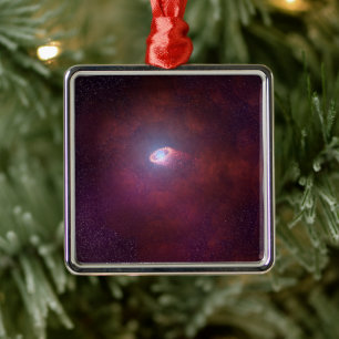 Ornement Carré Argenté Vent Pulsar D'Une Étoile Neutron.