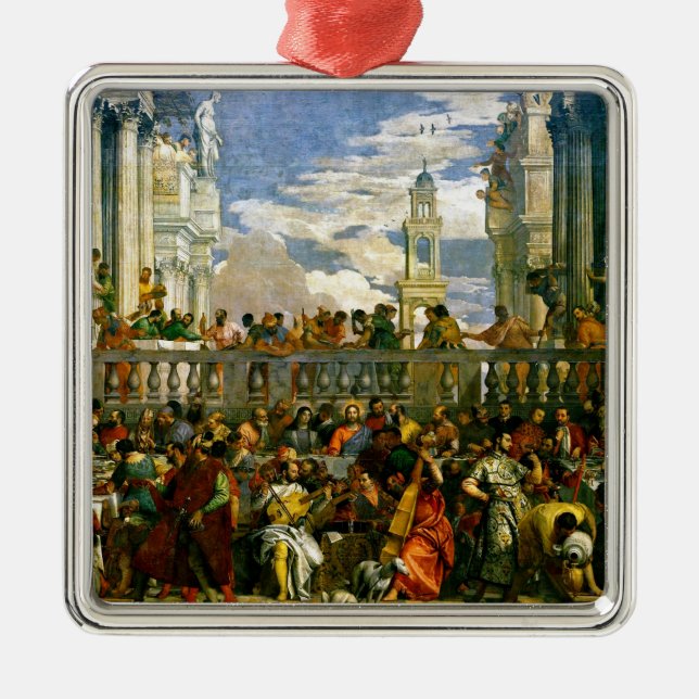 Ornement Carré Argenté Veronese - Le Mariage à Cana (Devant)