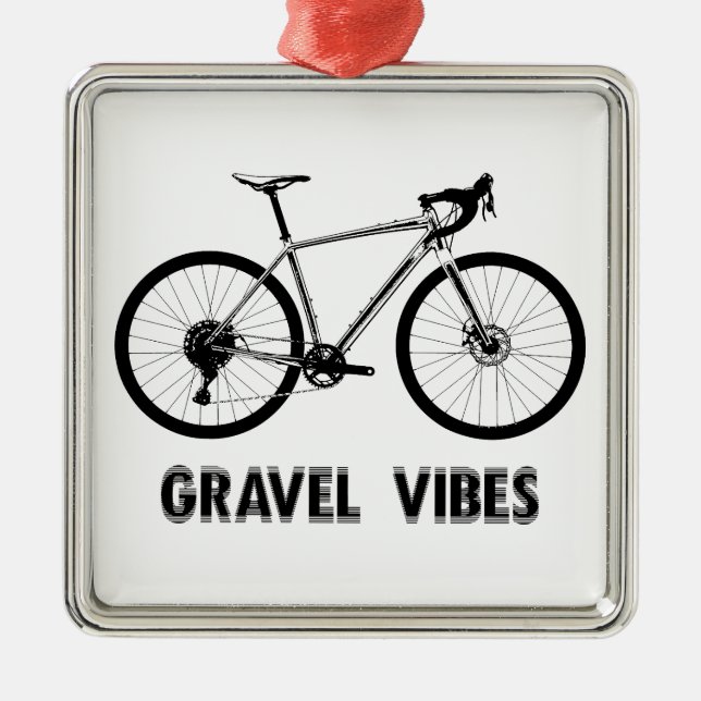 Ornement Carré Argenté Vibes de gravier Cyclisme (Devant)