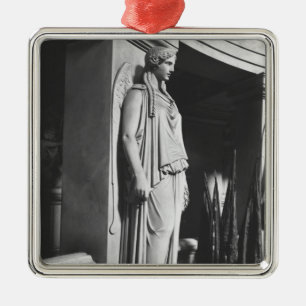 Ornement Carré Argenté Victoire à ailes