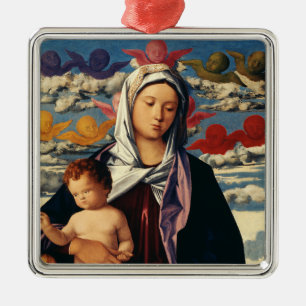 Ornement Carré Argenté Vierge à l'Enfant de Bellini Haute-Fidélité Beaux-