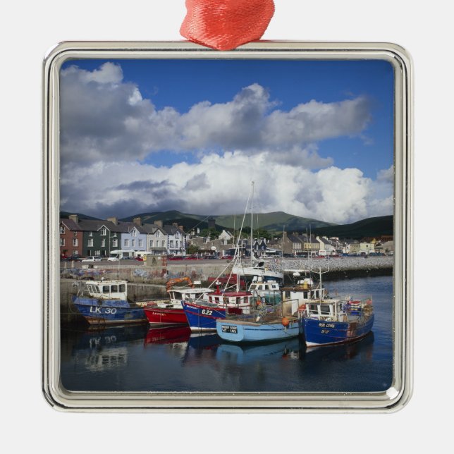Ornement Carré Argenté Ville et port, Dingle, comté de Kerry, (Devant)