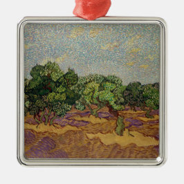Ornement Carré Argenté Vincent van Gogh - Olive Trees