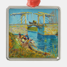 Ornement Carré Argenté Vincent van Gogh - Pont Langlois à Arles #1