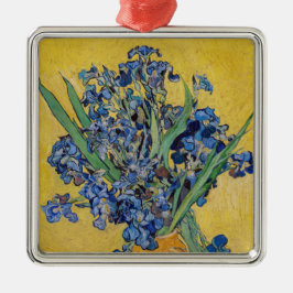 Ornement Carré Argenté Vincent van Gogh - Vase avec Irises