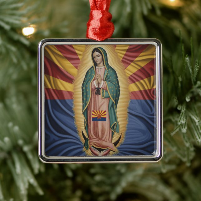 Ornement Carré Argenté Virgen de Guadalupe - Arizona (Arbre)