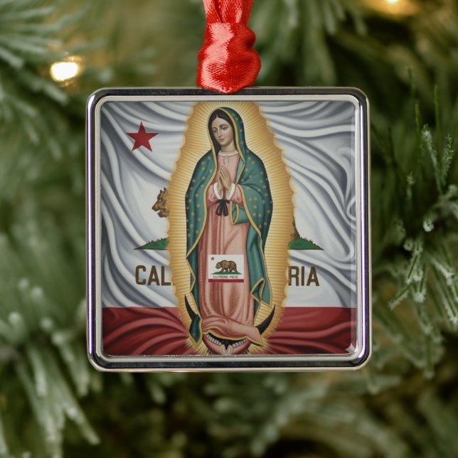 Ornement Carré Argenté Virgen de Guadalupe - California (Arbre)