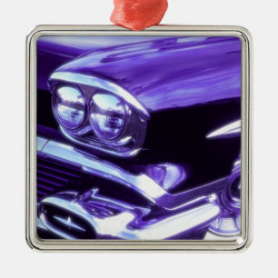 Ornement Carré Argenté Voiture classique : Chevrolet 1958