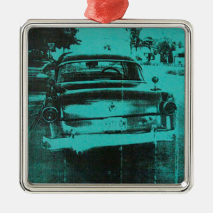 Ornement Carré Argenté Voiture verte