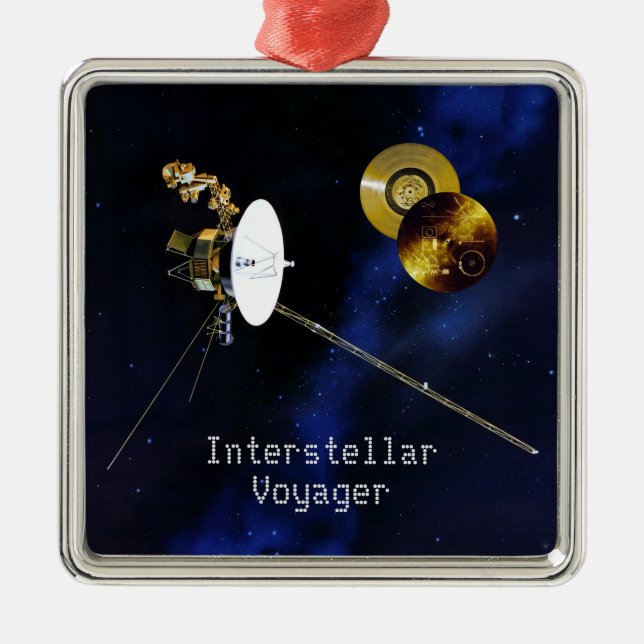 Ornement Carré Argenté Voyager interstellaire (Devant)