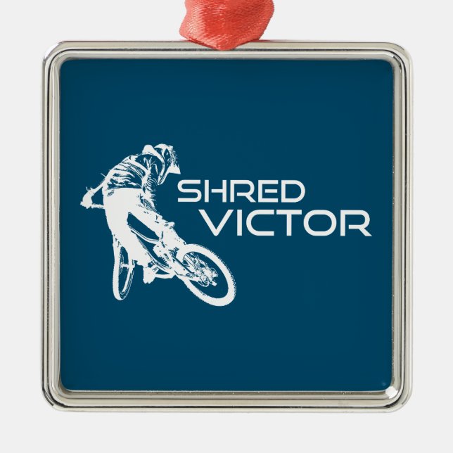 Ornement Carré Argenté VTT Shred Victor Idaho (Devant)